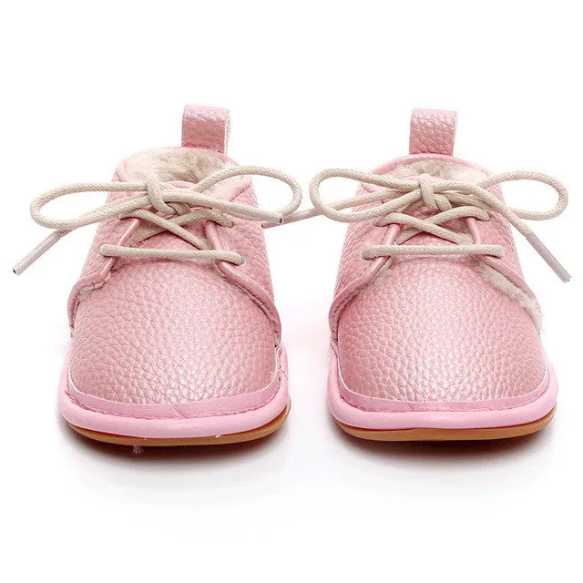 2017 Winter Baby Boy Girl Soft Shoes Soft Soled Non-slip Footwear Crib Shoes Newborn baby shoes PU Suede Leather baby shoes