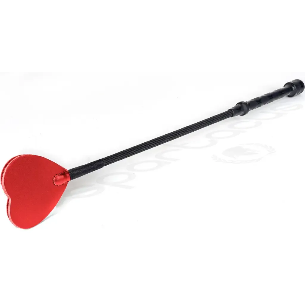 20in Flexi Crop- Red Heart Shape Leather Tip