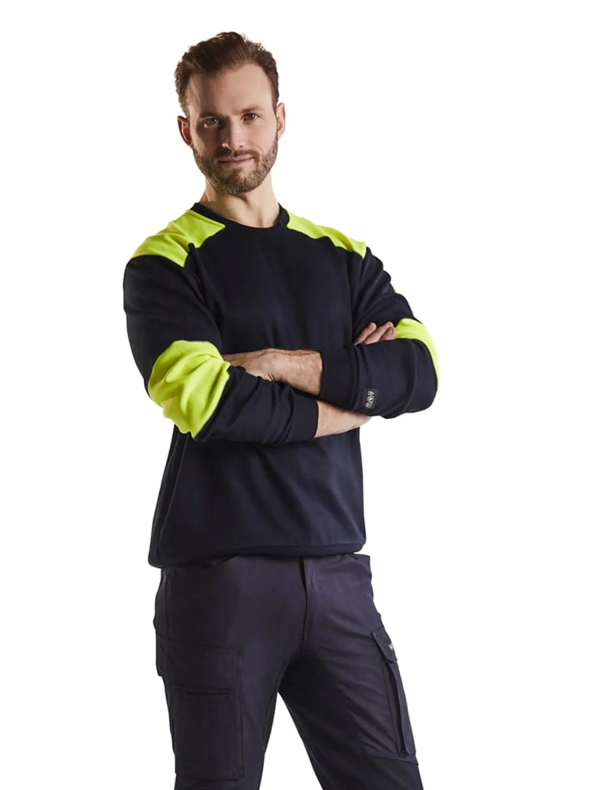 3458-1762&#x20;High&#x20;Vis&#x20;Work&#x20;Sweater&#x20;Fireproof&#x20;-&#x20;Bl&#xE5;kl&#xE4;der