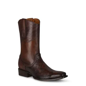 3C21PH - Cuadra brown casual cowboy python skin zip ankle boots for men