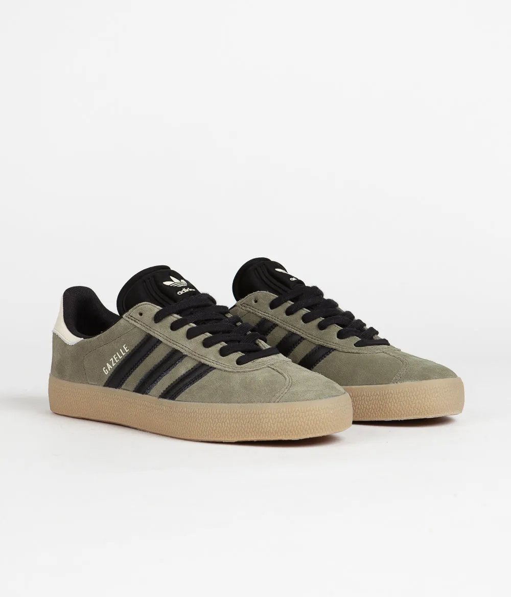 Adidas Gazelle ADV Shoes - Olive Strata / Core Black / Ecru Tint