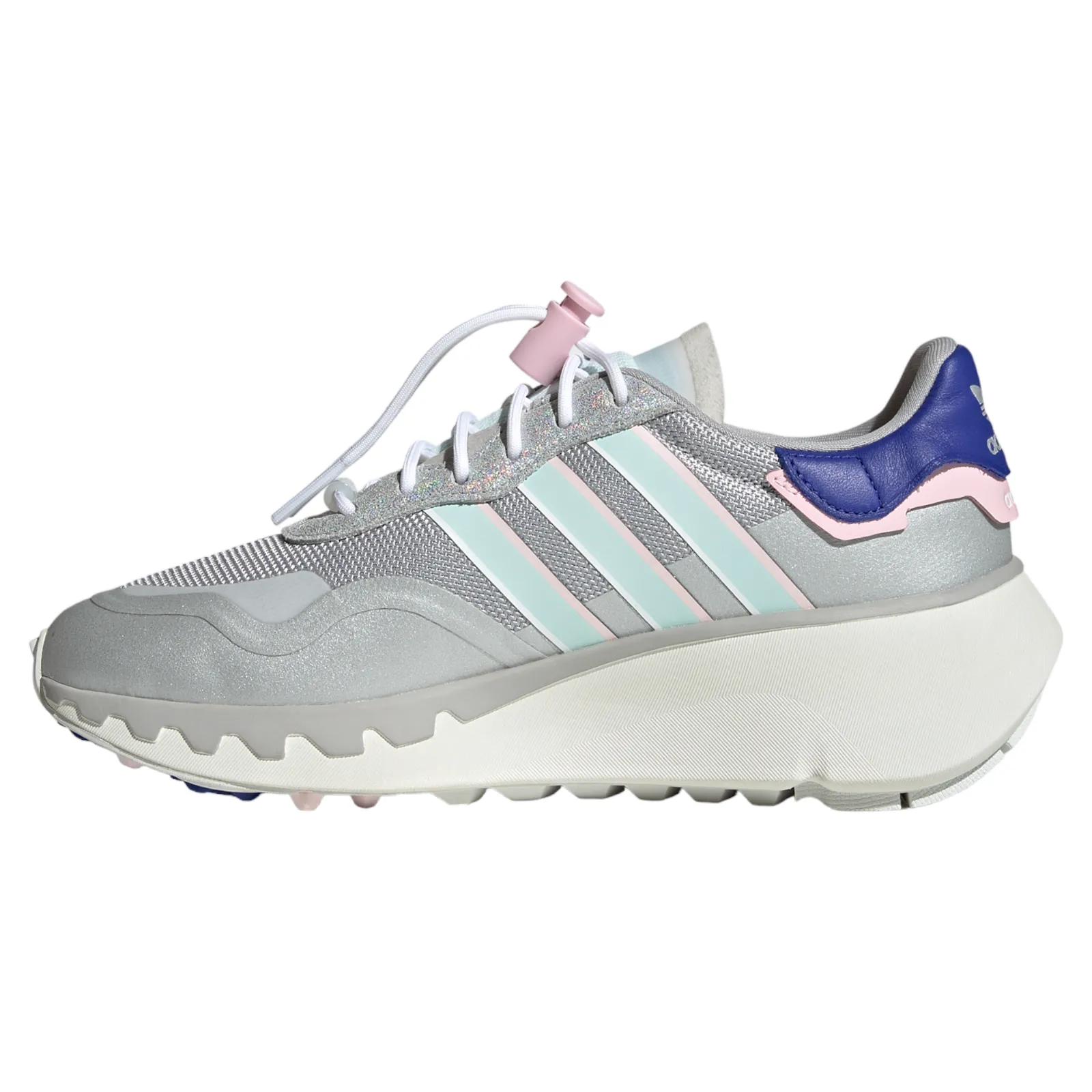 adidas Originals Womens Choigo Platform Trainers - Silver Metallic / Halo Mint