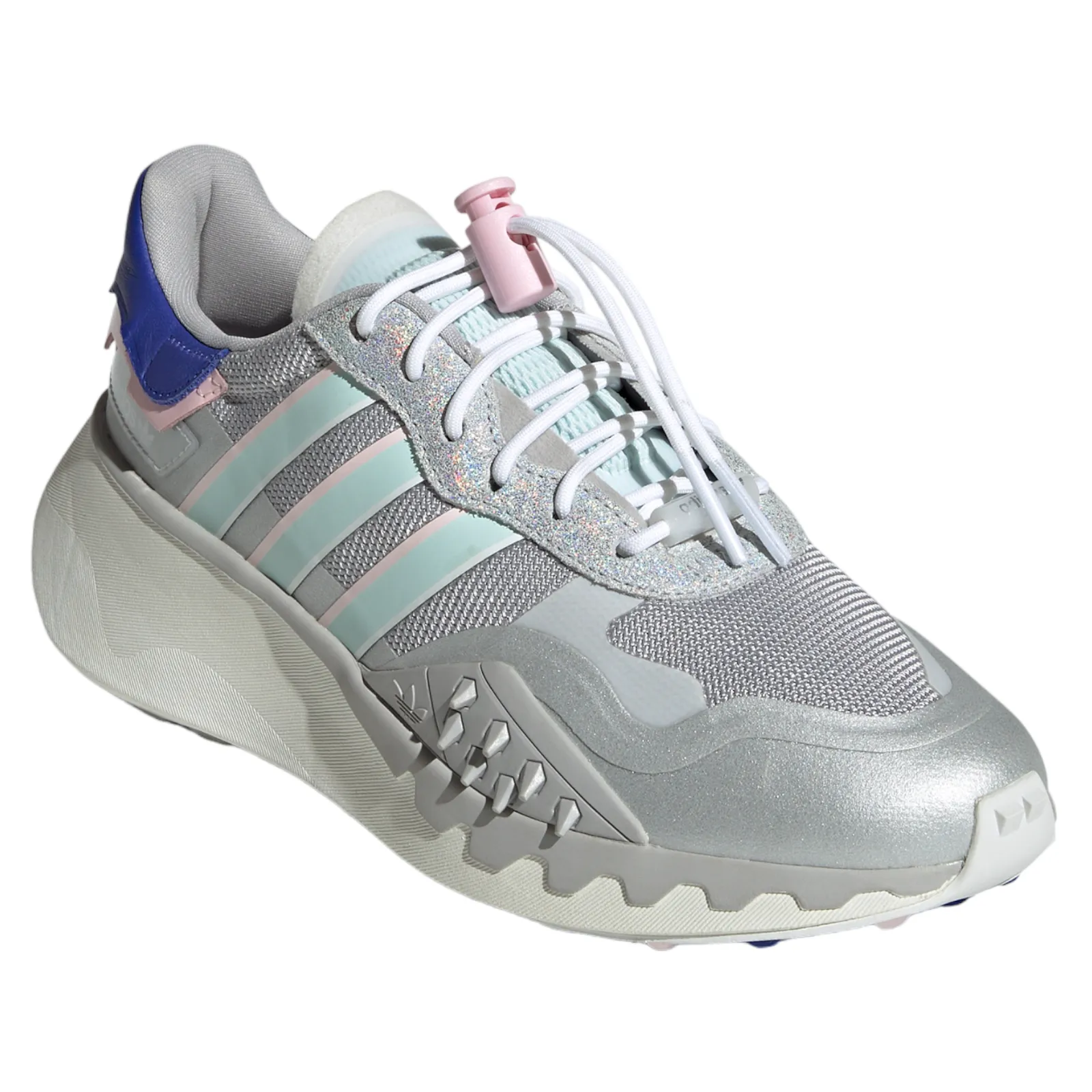 adidas Originals Womens Choigo Platform Trainers - Silver Metallic / Halo Mint