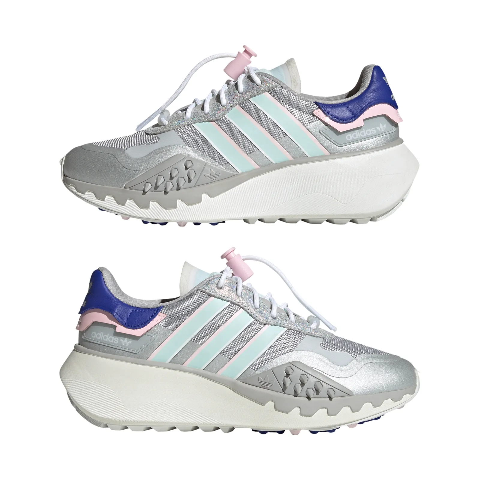 adidas Originals Womens Choigo Platform Trainers - Silver Metallic / Halo Mint