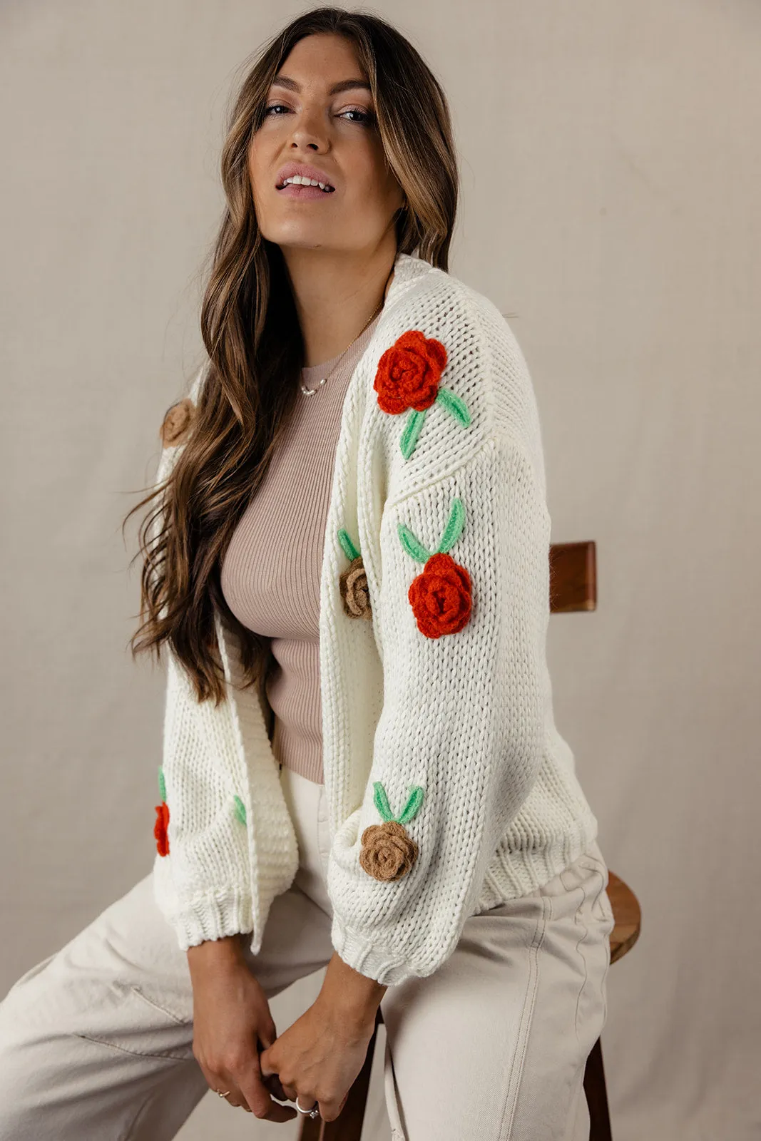 Agatha Floral Applique Cardigan