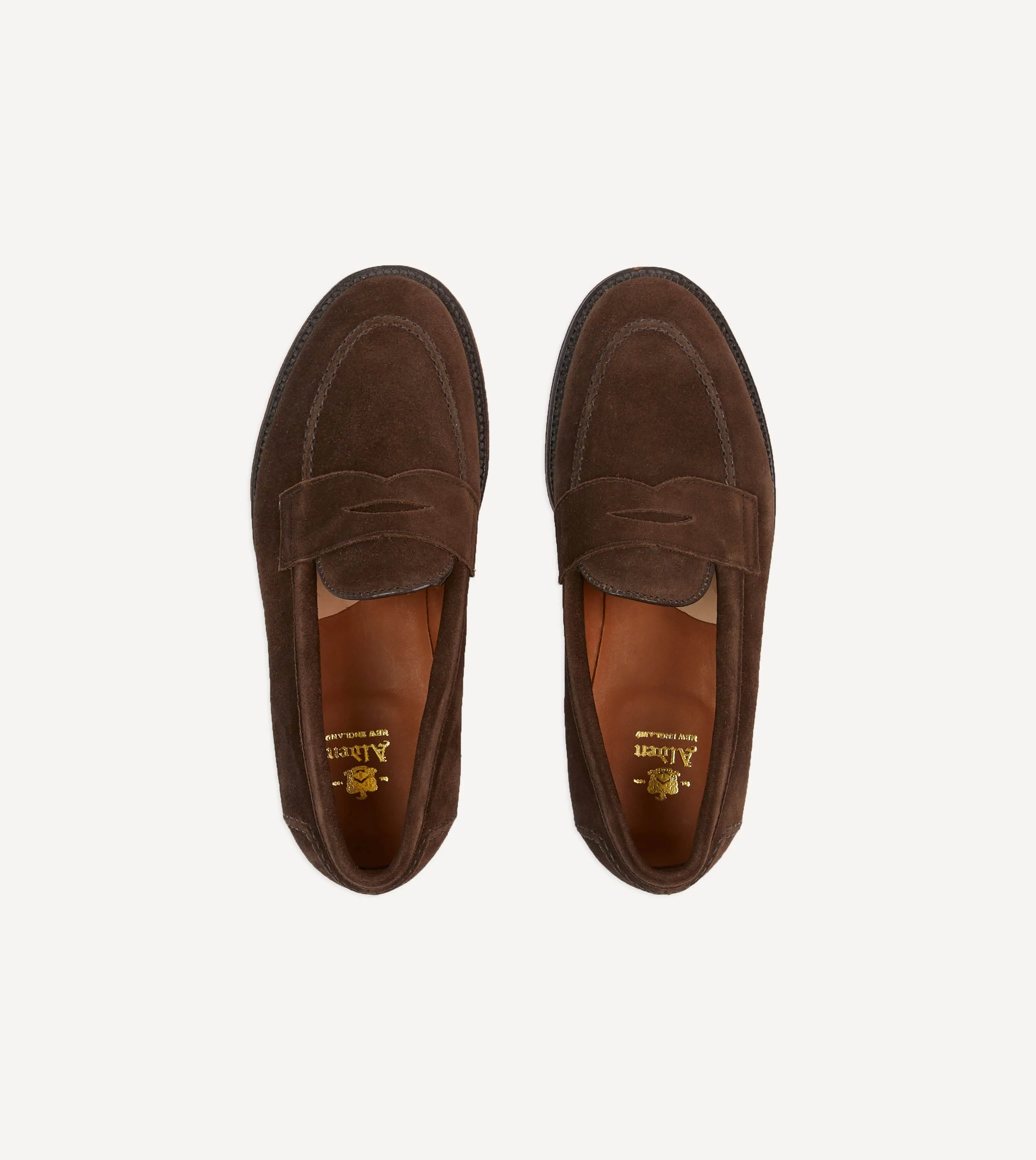 Alden Brown Suede Handsewn Penny Loafer