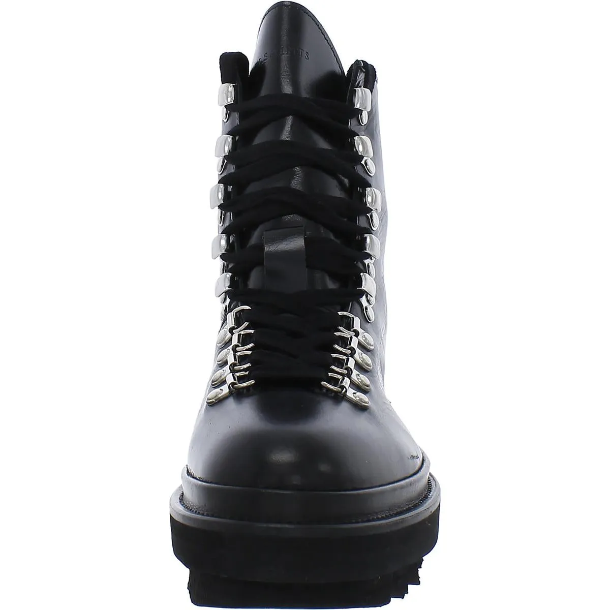 All Saints Womens Wanda Leather Embossed Combat & Lace-up Boots