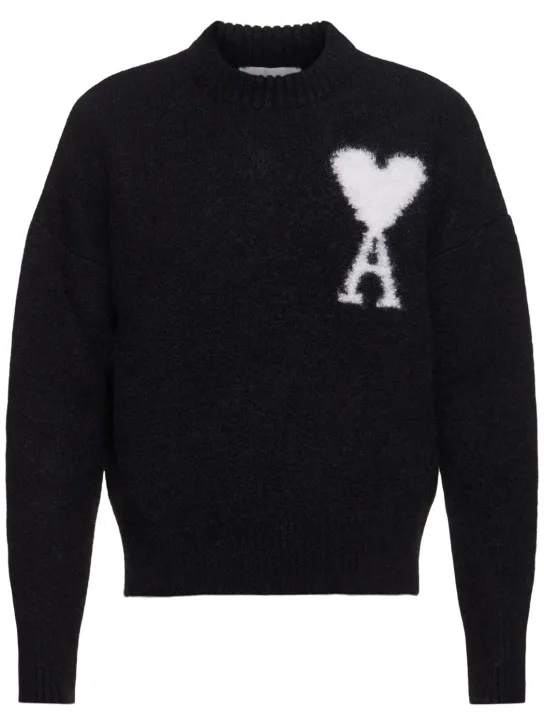 AMI Paris   ADC hairy alpaca blend knit crew sweater 