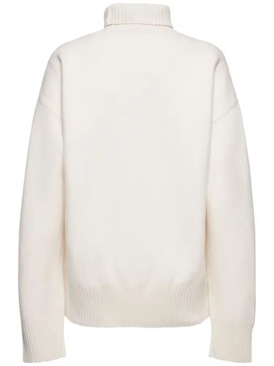 AMI Paris   Logo felted wool funnel neck sweater 