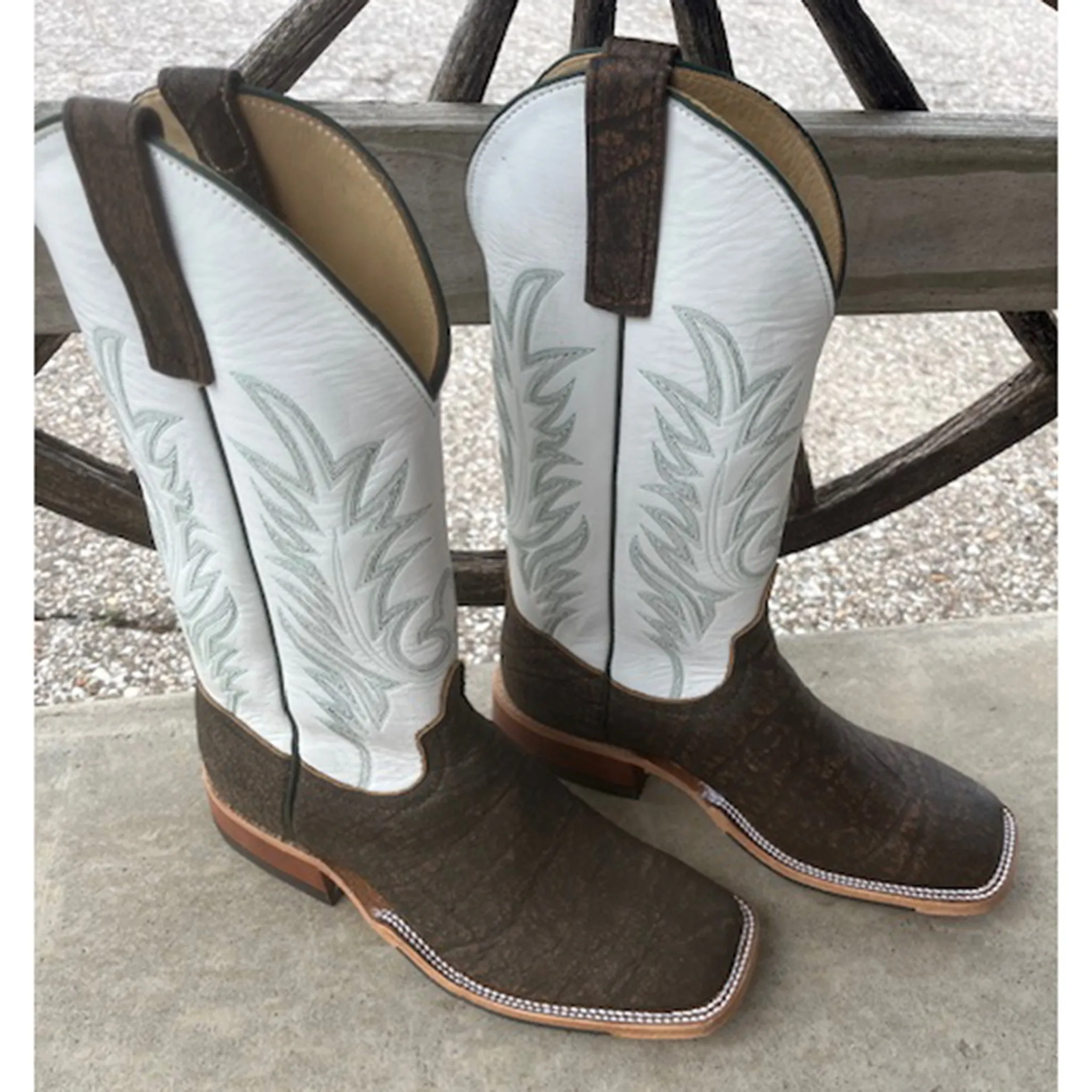 Anderson Bean Tan Safari Cape Buffalo Square Toe Boot