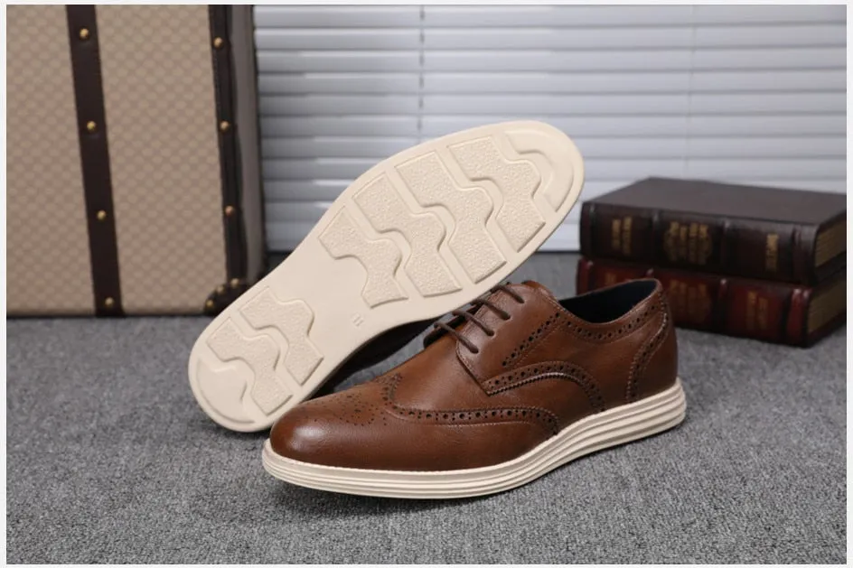 Angelo Ricci™ Genuine Leather Brogue Business Style Elegant Shoes