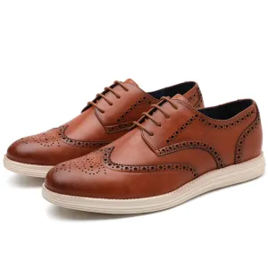 Angelo Ricci™ Genuine Leather Brogue Business Style Elegant Shoes