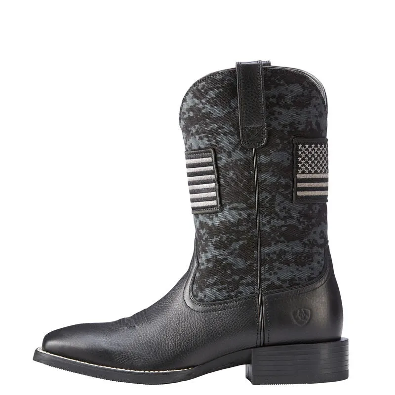 ARIAT MEN'S SPORT PATRIOT BLACK BOOTS - 10023361