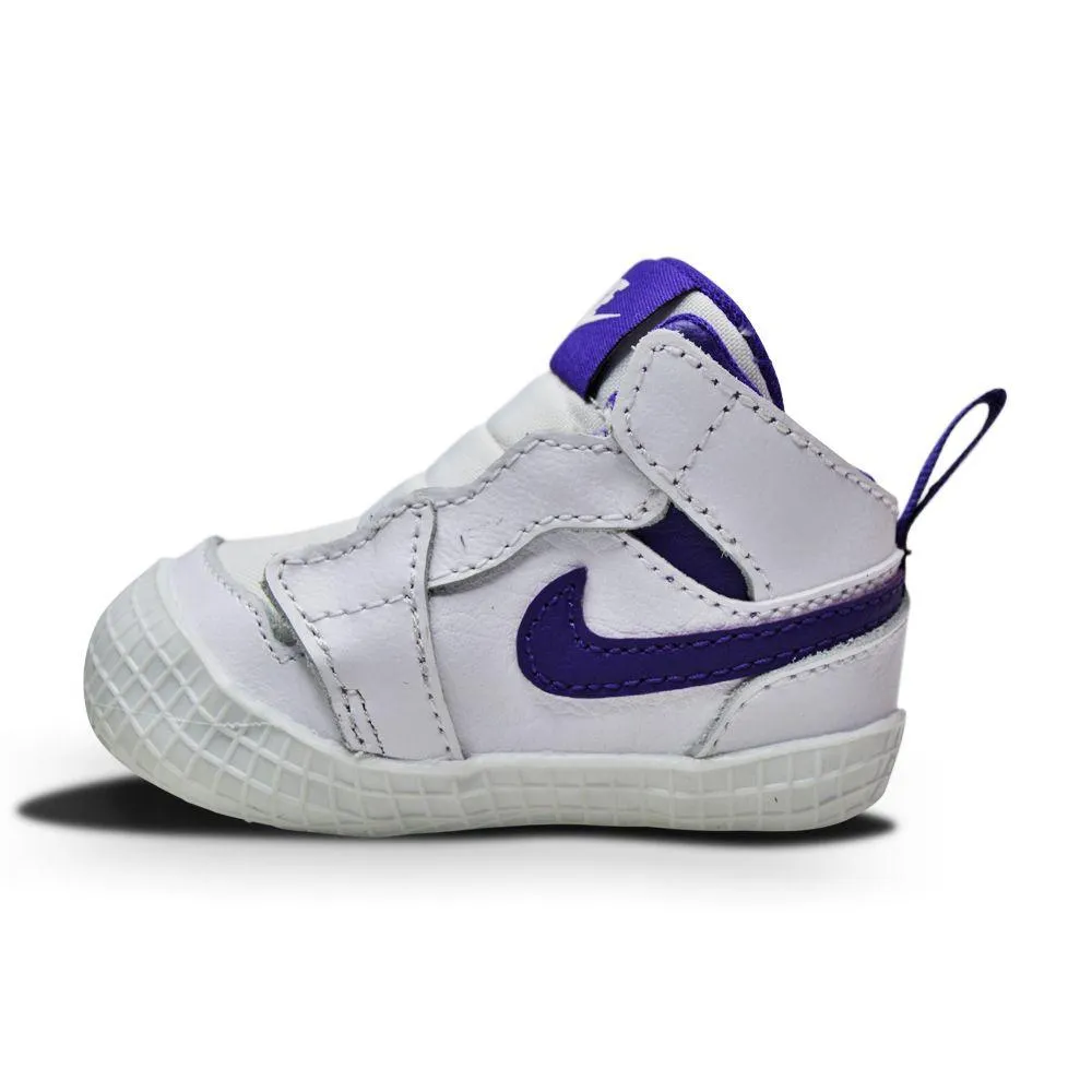 Babies baby Nike Jordan 1 Crib Bootie  (PS) - AT3745 151- White Court Purple