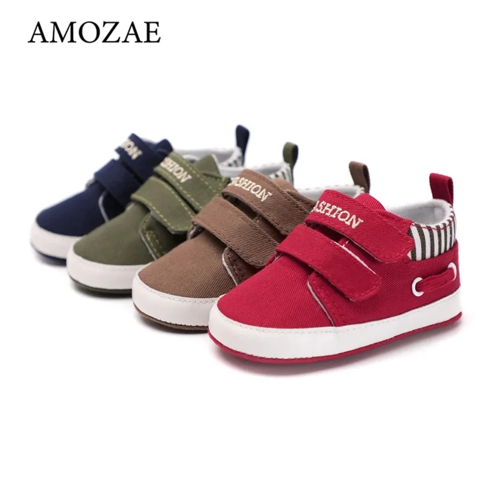 Baby Boys and Girls Shoes Sole Soft Canvas Solid Footwear For Newborn Baby Shoes Toddler Crib Moccasins 14 Styles Available