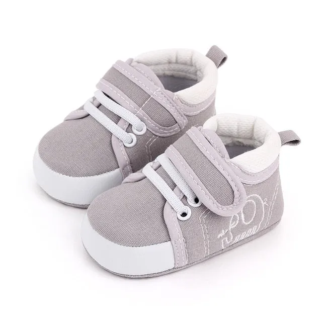 Baby Boys and Girls Shoes Sole Soft Canvas Solid Footwear For Newborn Baby Shoes Toddler Crib Moccasins 14 Styles Available