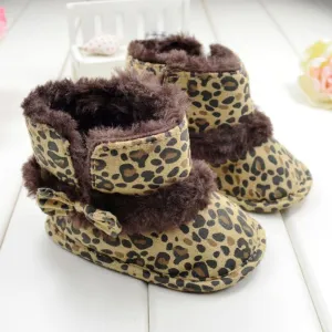 Baby Snow Boots Soft Crib Shoes Leopard Toddler Boots children footwear shoes for kids