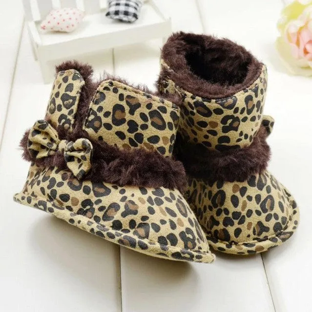 Baby Snow Boots Soft Crib Shoes Leopard Toddler Boots children footwear shoes for kids