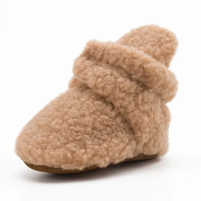 Baby Socks Winter Baby Boy Girl Booties Fluff Soft Toddler Shoes First Walkers Anti-slip Warm Newborn Infant Crib Shoes Moccasin