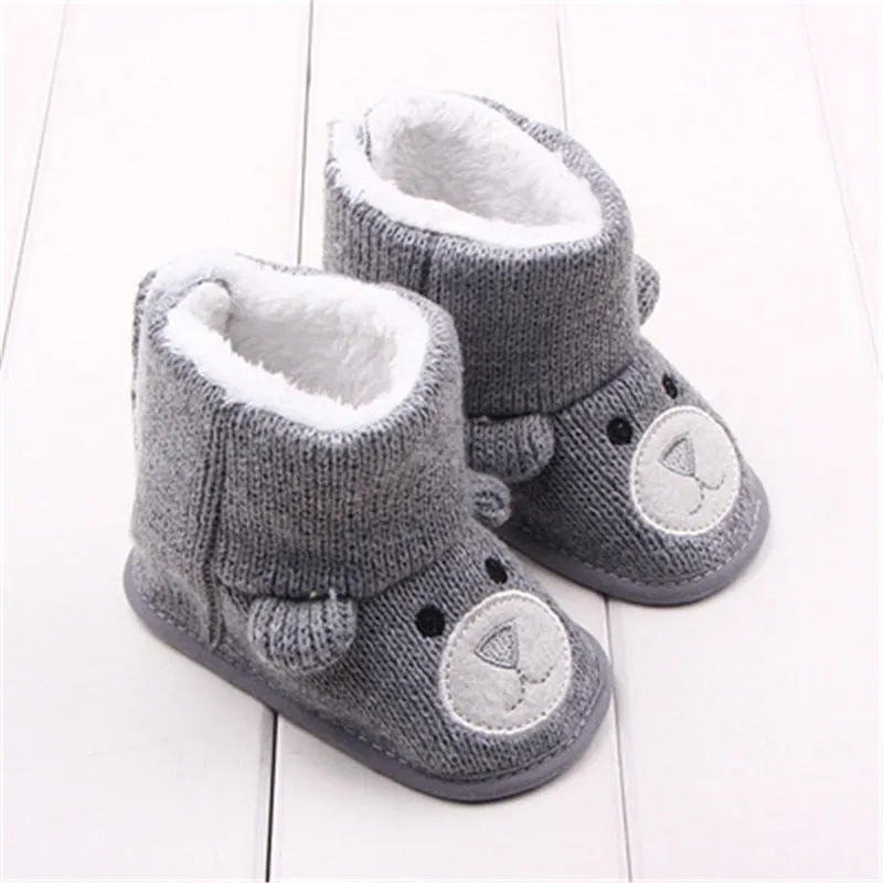 Baby Winter Boots Infant Toddler Newborn Cute Cartoon Bear Shoes