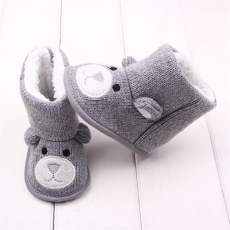 Baby Winter Boots Infant Toddler Newborn Cute Cartoon Bear Shoes