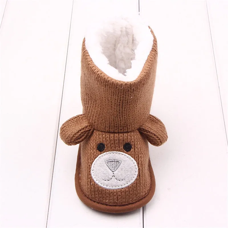 Baby Winter Boots Infant Toddler Newborn Cute Cartoon Bear Shoes