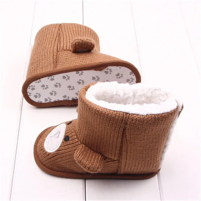 Baby Winter Boots Infant Toddler Newborn Cute Cartoon Bear Shoes