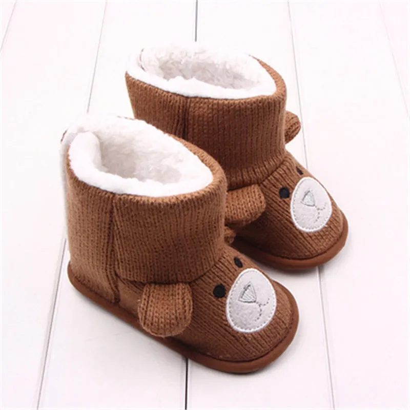 Baby Winter Boots Infant Toddler Newborn Cute Cartoon Bear Shoes