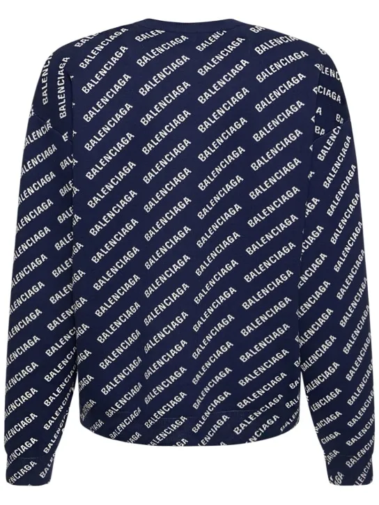 Balenciaga   All-over logo cotton blend sweater 