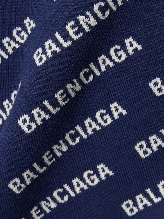 Balenciaga   All-over logo cotton blend sweater 