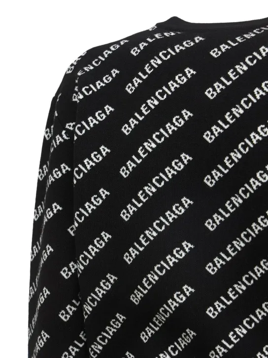 Balenciaga   All over mini logo cotton blend sweater 