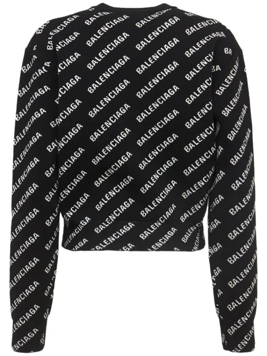 Balenciaga   All over mini logo cotton blend sweater 