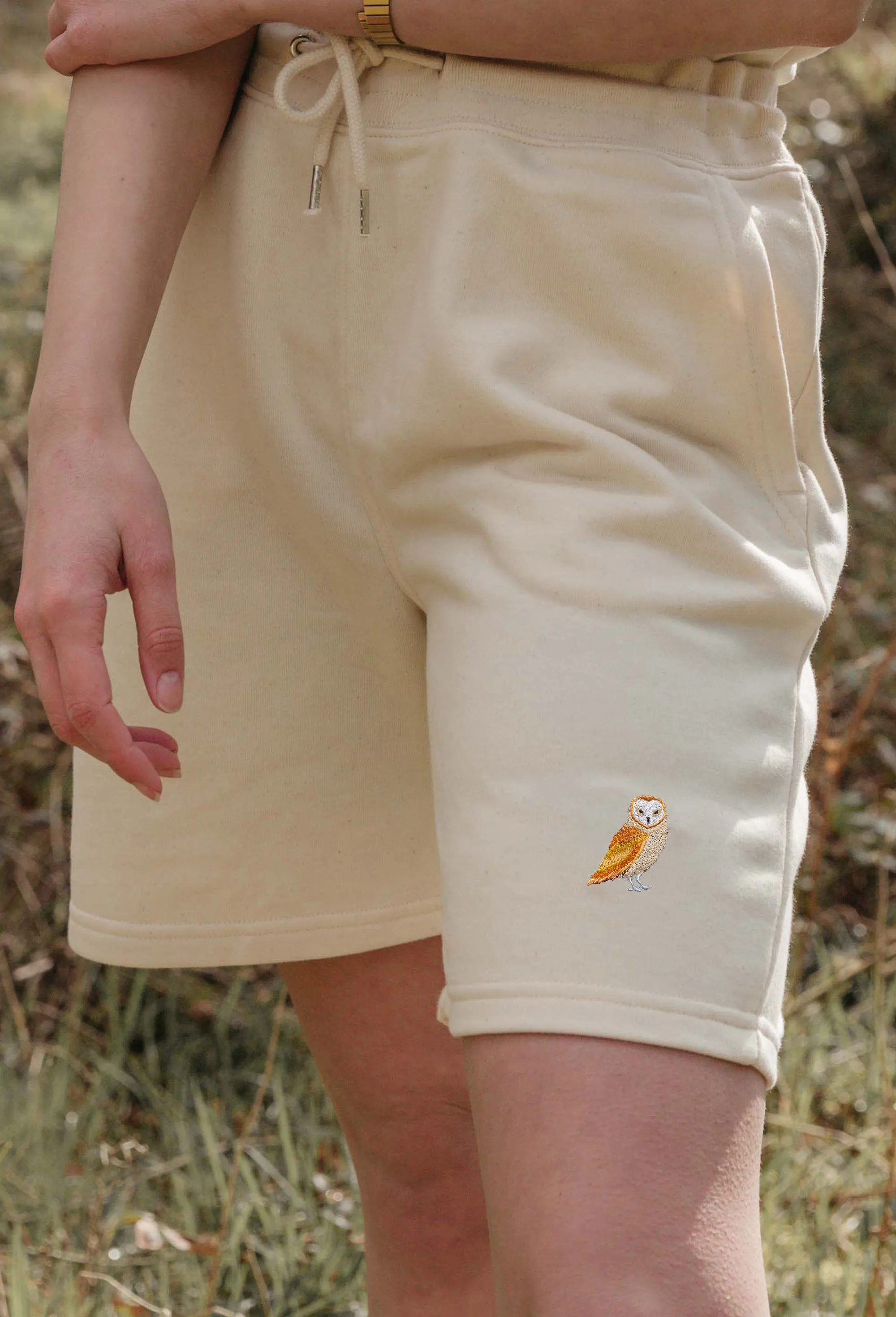 barn owl womens sweat shorts