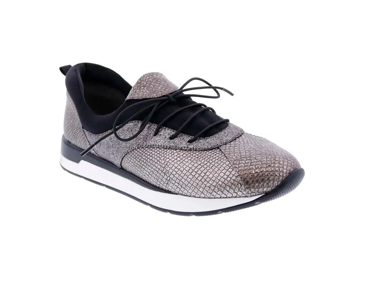 Bellini Action Women Sneaker In Pewter Cracked