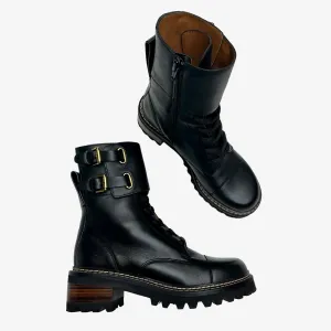 Black Combat Boot - 5.5