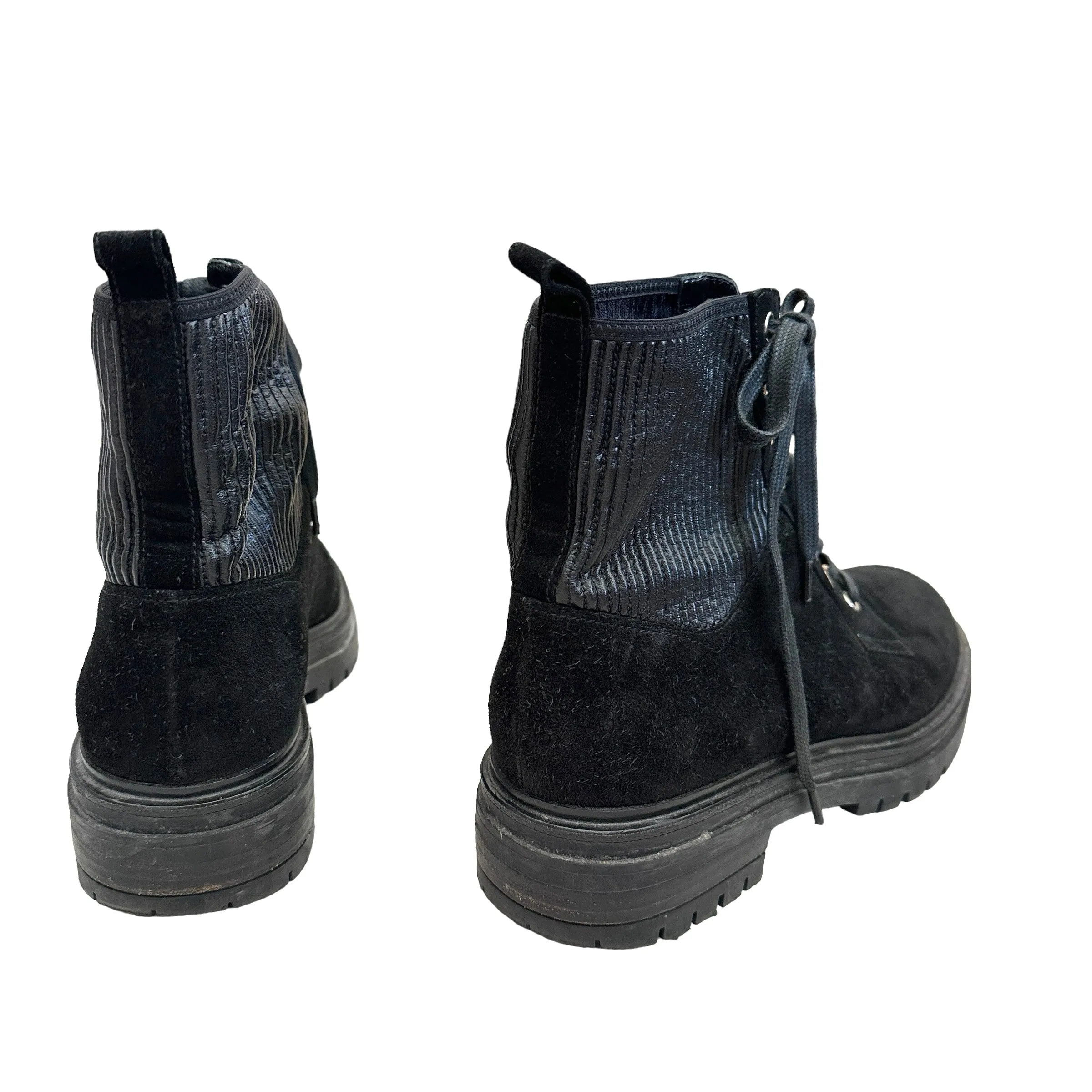 Black Leather & Suede Boots - 8.5