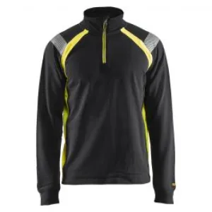 Bl&#xE5;kl&#xE4;der&#x20;3432-1158&#x20;Sweatshirt&#x20;Visible&#x20;Half-Zip&#x20;-&#x20;Black