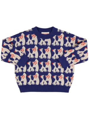 Bobo Choses   Dog print organic cotton knit sweater 