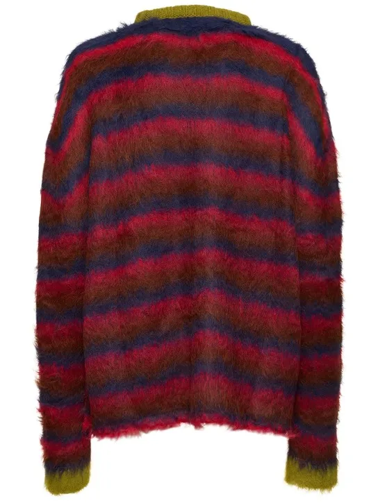 Brain Dead   Striped alpaca blend crewneck sweater 