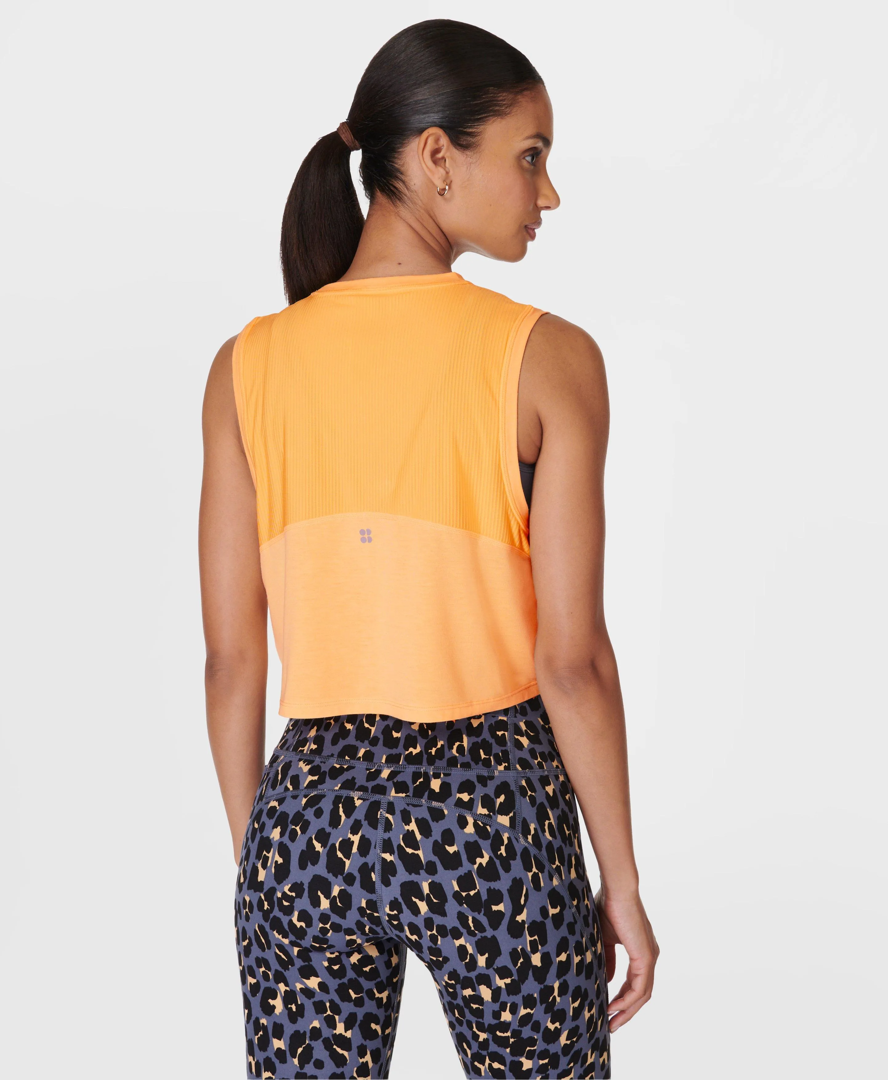 Breathe Easy Crop Muscle Tank Sb9083 Sunny-Orange