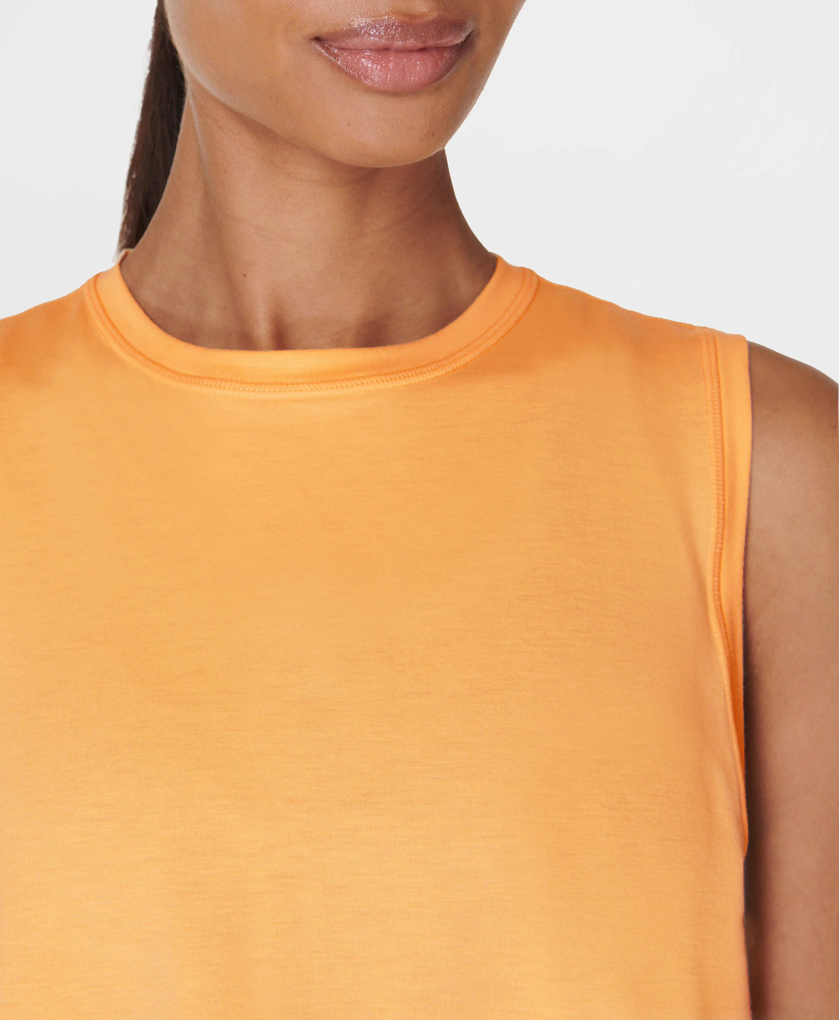 Breathe Easy Crop Muscle Tank Sb9083 Sunny-Orange