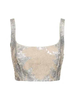 Brunello Cucinelli   Linen crop top 