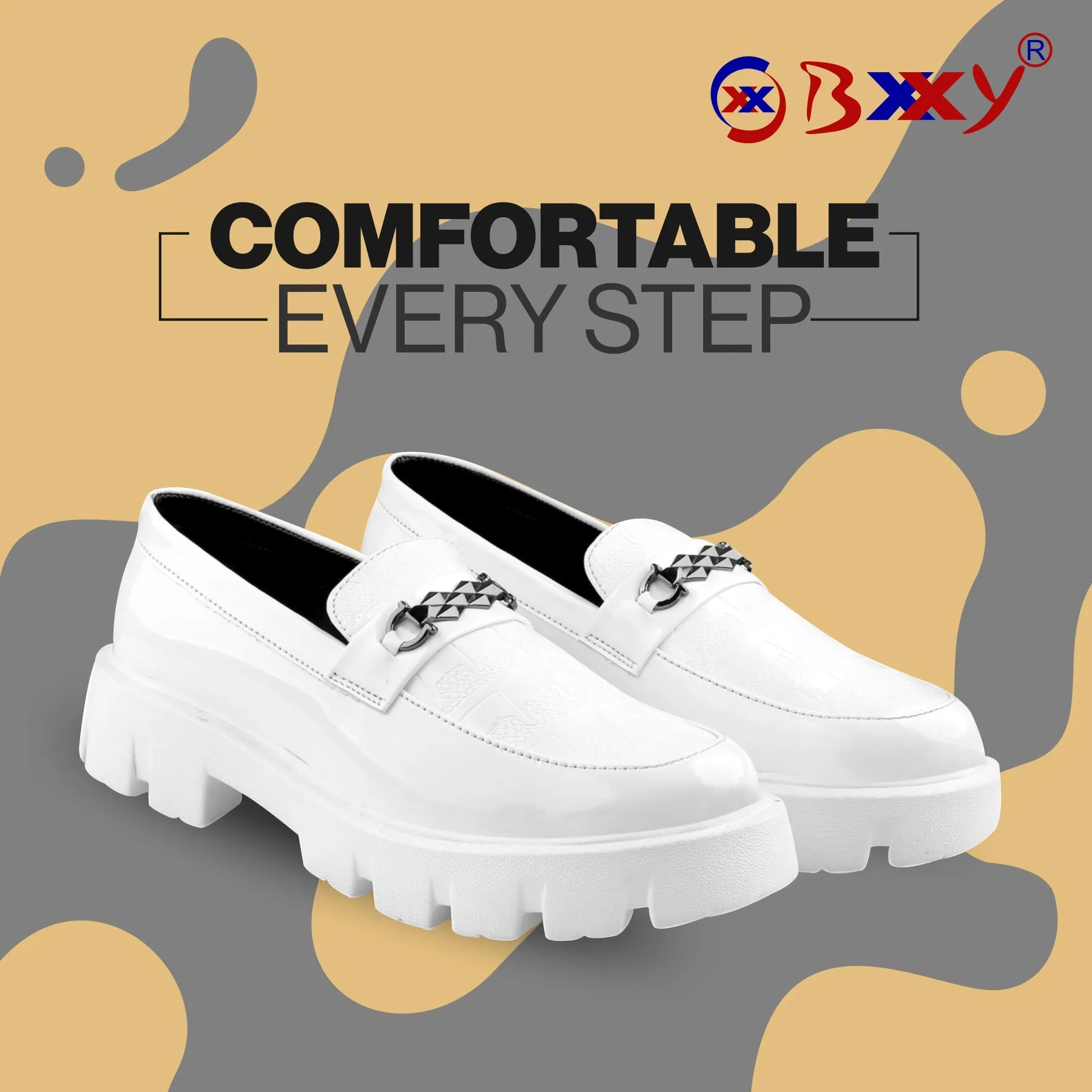 Bxxy's Premium Patent Vegan Buckle Slip-ons for Men