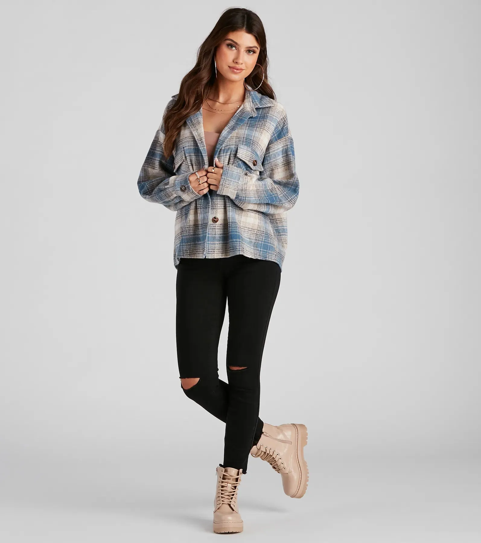 Casual Fall Days Flannel Shacket