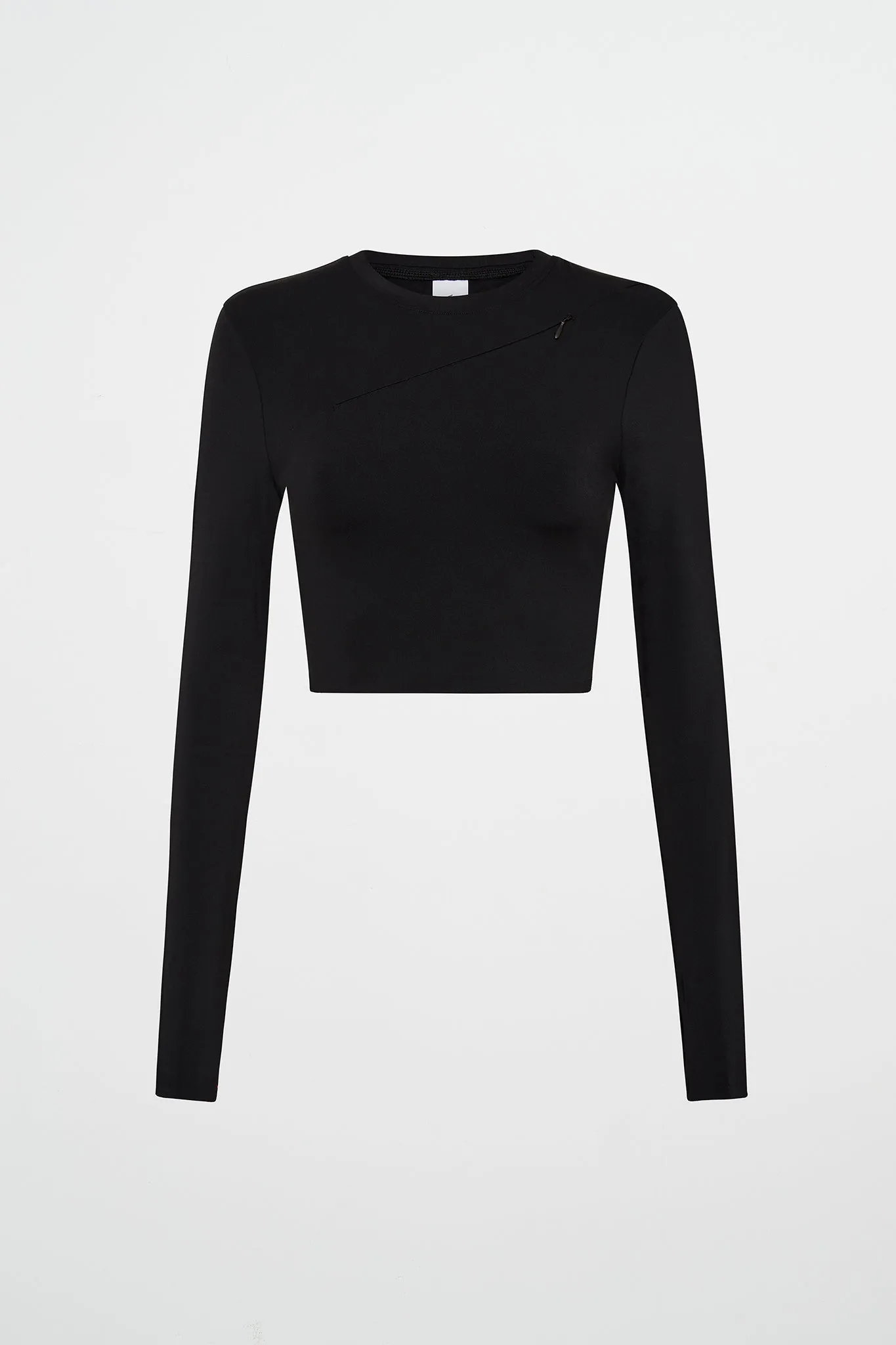 Contrast Long Sleeve Crop Top 389