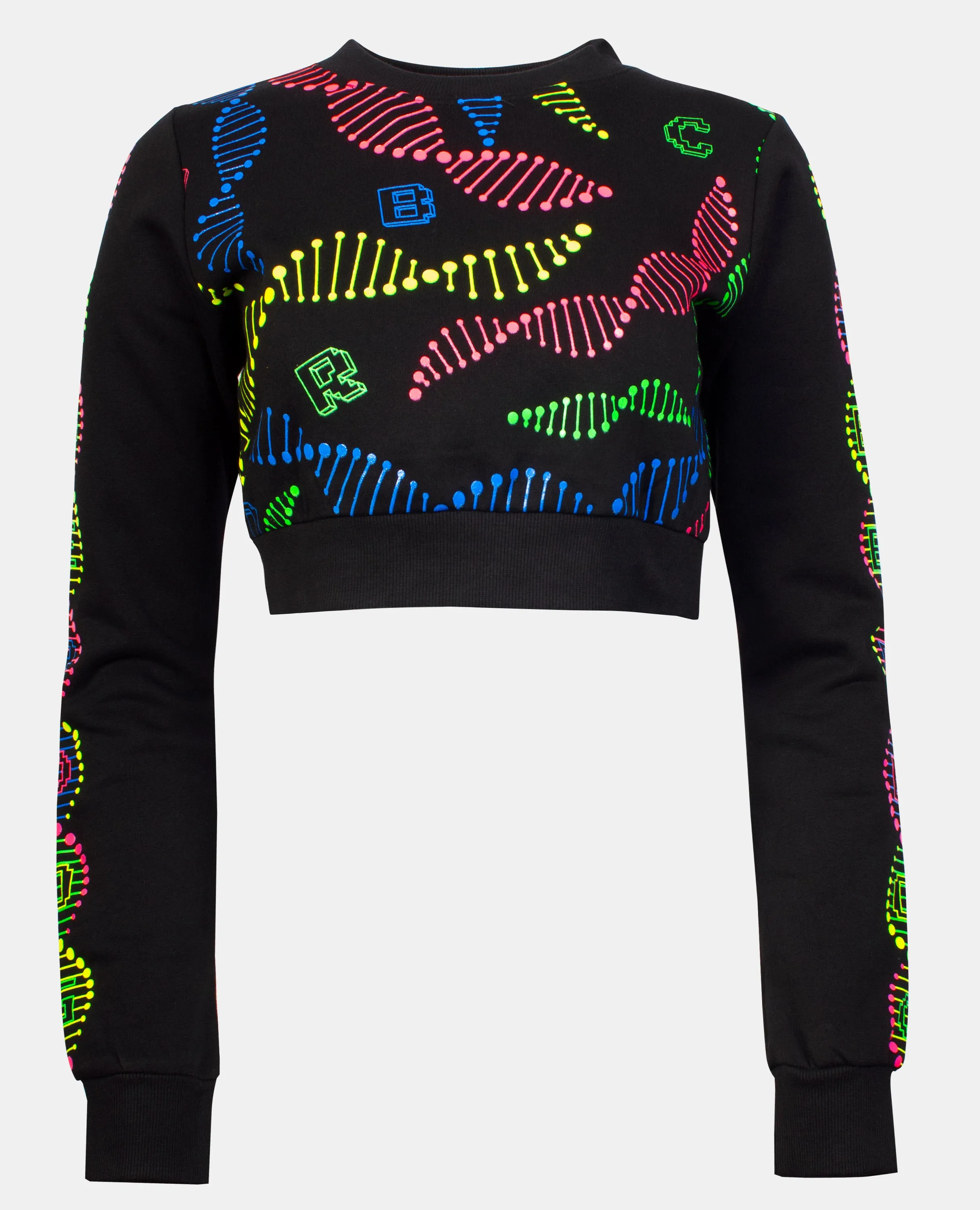 CROP AOP DNA SWEATSHIRT