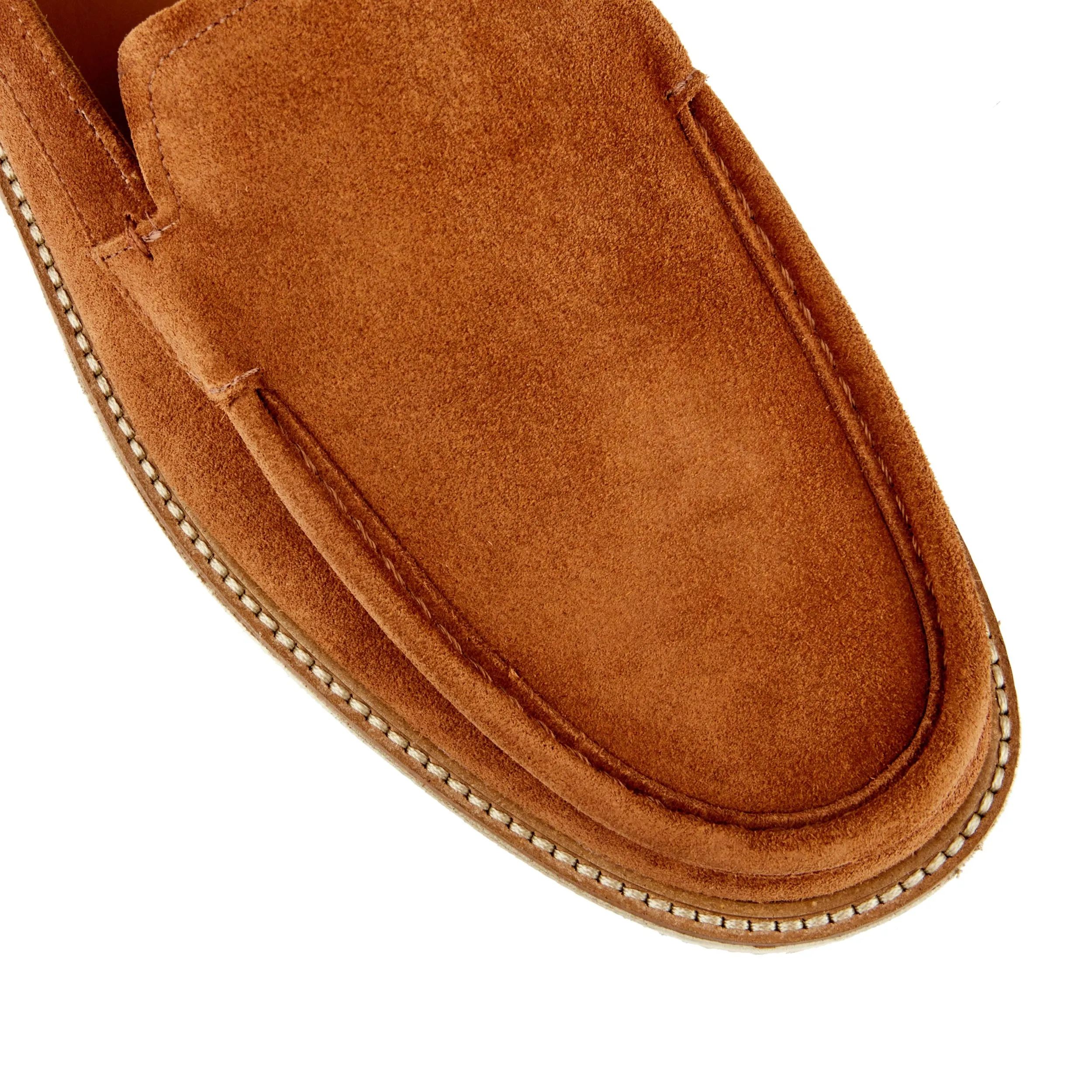 Cruz - Camel - Men's tan suede leather casual slip on with padded insoles