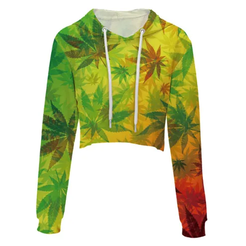 Dank Master Women's Cropped Weed Hoodie