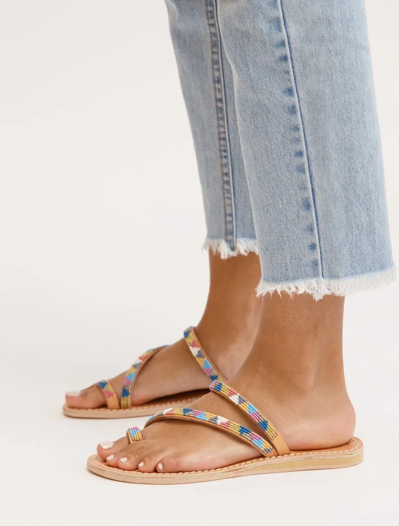 Diani Flat Leather Sandal Retro