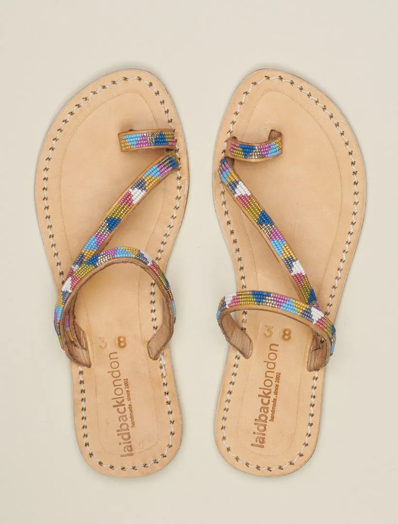 Diani Flat Leather Sandal Retro